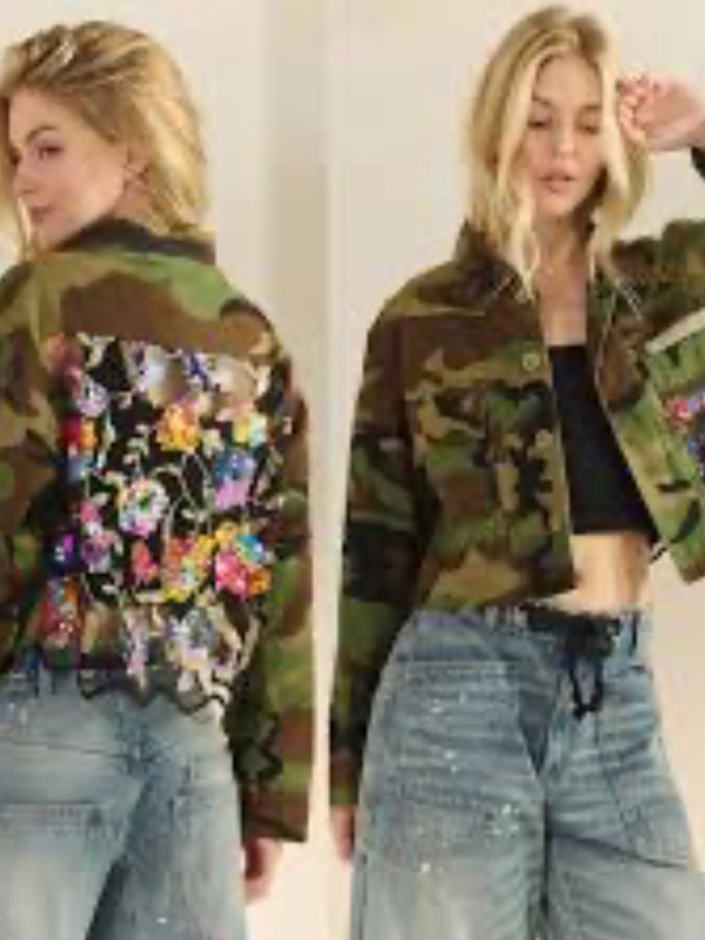 CAMO JACKET WITH SEQUIN DETAIL- 1XL- NWT - Picture 5 of 7
